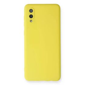 Newface Samsung Galaxy A02 Nano içi Kadife Silikon Sarı Cep Telefonu Kılıfı