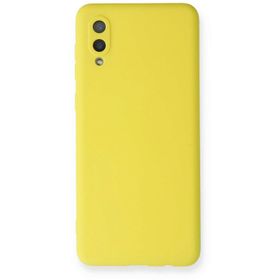 Newface Samsung Galaxy A02 Nano içi Kadife Silikon Sarı Cep Telefonu Kılıfı