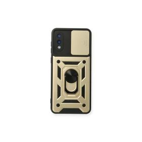 Newface Samsung Galaxy A02 Pars Lens Yüzüklü Silikon Gold Cep Telefonu Kılıfı