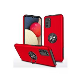 Newface Samsung Galaxy A02S Elit Yüzüklü Kapak Kırmızı Kılıf