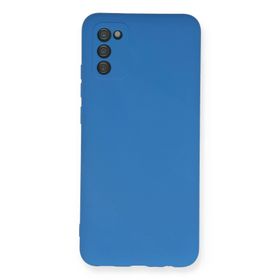 Newface Samsung Galaxy A02S Nano İçi Kadife Silikon Mavi Cep Telefonu Kılıfı