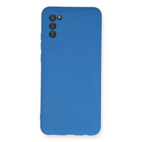 Newface Samsung Galaxy A02S Nano İçi Kadife Silikon Mavi Cep Telefonu Kılıfı