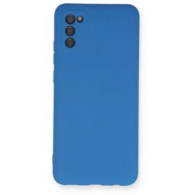 Newface Samsung Galaxy A02S Nano İçi Kadife Silikon Mavi Cep Telefonu Kılıfı