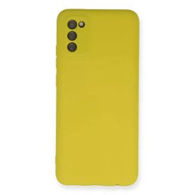 Newface Samsung Galaxy A02S Nano içi Kadife Silikon - Sarı Kılıf