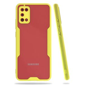 Newface Samsung Galaxy A02S Platin Silikon Sarı Cep Telefonu Kılıfı