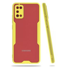 Newface Samsung Galaxy A02S Platin Silikon Sarı Cep Telefonu Kılıfı