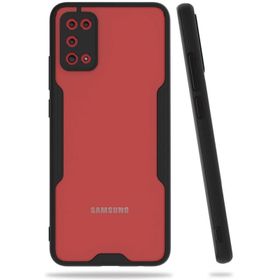 Newface Samsung Galaxy A02S Platin Silikon Siyah Cep Telefonu Kılıfı