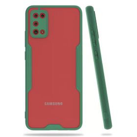 Newface Samsung Galaxy A02S Platin Silikon Yeşil Cep Telefonu Kılıfı