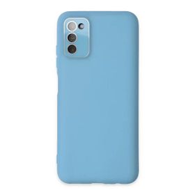 Newface Samsung Galaxy A03S Glass Kapak - Mavi Kılıf