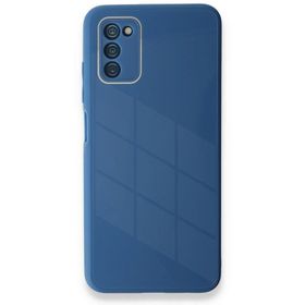 Newface Samsung Galaxy A03S Glass Kapak - Mavi Kılıf