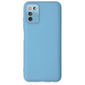 Newface Samsung Galaxy A03S Glass Kapak - Mavi Kılıf