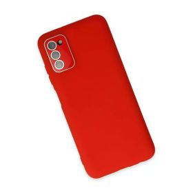 Newface Samsung Galaxy A03S Lansman Glass Kapak - Kırmızı Kılıf