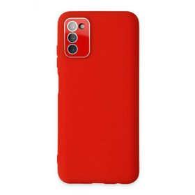 Newface Samsung Galaxy A03S Lansman Glass Kapak - Kırmızı Kılıf