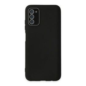 Newface Samsung Galaxy A03S Lansman Glass Kapak Siyah Cep Telefonu Kılıfı