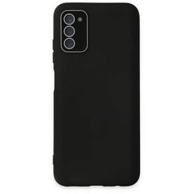 Newface Samsung Galaxy A03S Lansman Glass Kapak Siyah Cep Telefonu Kılıfı