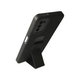 Newface Samsung Galaxy A03S Mega Standlı Silikon - Siyah Kılıf