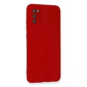 Newface Samsung Galaxy A03S Nano İçi Kadife Silikon - Kırmızı Kılıf