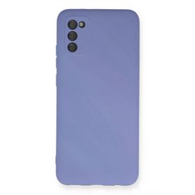Newface Samsung Galaxy A03S Nano içi Kadife Silikon Lila Cep Telefonu Kılıfı