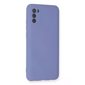 Newface Samsung Galaxy A03S Nano içi Kadife Silikon Lila Cep Telefonu Kılıfı