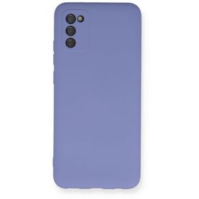 Newface Samsung Galaxy A03S Nano içi Kadife Silikon Lila Cep Telefonu Kılıfı