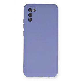 Newface Samsung Galaxy A03S Nano içi Kadife Silikon Lila Cep Telefonu Kılıfı
