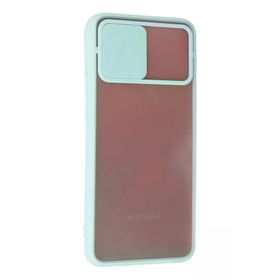 Newface Samsung Galaxy A03S Palm Buzlu Kamera Sürgülü Silikon - Turkuaz Kılıf