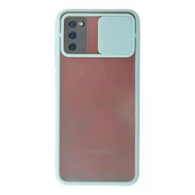 Newface Samsung Galaxy A03S Palm Buzlu Kamera Sürgülü Silikon - Turkuaz Kılıf
