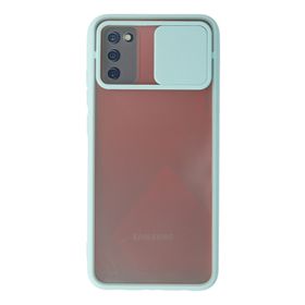 Newface Samsung Galaxy A03S Palm Buzlu Kamera Sürgülü Silikon - Turkuaz Kılıf