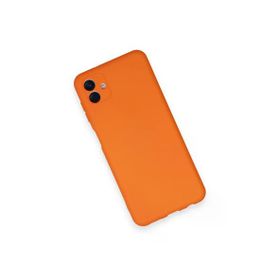 Newface Samsung Galaxy A04 Nano içi Kadife Silikon - Turuncu Kılıf