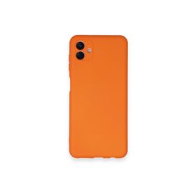 Newface Samsung Galaxy A04 Nano içi Kadife Silikon - Turuncu Kılıf