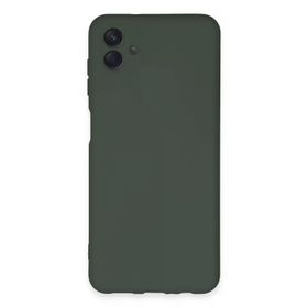 Newface Samsung Galaxy A04E Nano içi Kadife Silikon Koyu Yeşil Cep Telefonu Kılıfı