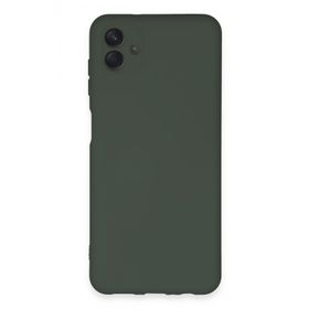 Newface Samsung Galaxy A04E Nano içi Kadife Silikon Koyu Yeşil Cep Telefonu Kılıfı