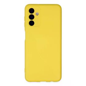 Newface Samsung Galaxy A04S Nano içi Kadife Silikon - Sarı Kılıf