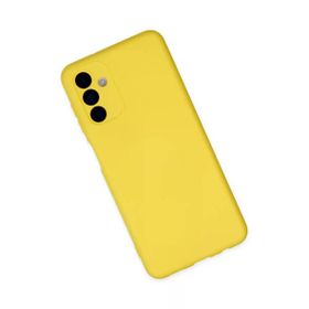 Newface Samsung Galaxy A04S Nano içi Kadife Silikon - Sarı Kılıf