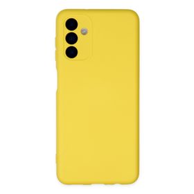 Newface Samsung Galaxy A04S Nano içi Kadife Silikon - Sarı Kılıf