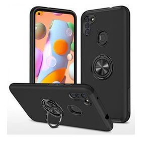 Newface Samsung Galaxy A11 Elit Yüzüklü Kapak - Siyah Kılıf