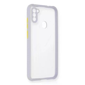 Newface Samsung Galaxy A11 Miami Şeffaf Silikon Lila Cep Telefonu Kılıfı