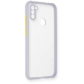 Newface Samsung Galaxy A11 Miami Şeffaf Silikon Lila Cep Telefonu Kılıfı