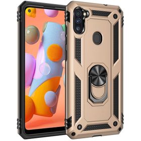 Newface Samsung Galaxy A11 Sofya Yüzüklü Silikon Kapak Gold Kılıf
