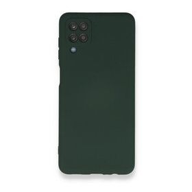 Newface Samsung Galaxy A12 Nano İçi Kadife Silikon Koyu Yeşil Cep Telefonu Kılıfı