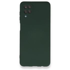 Newface Samsung Galaxy A12 Nano İçi Kadife Silikon Koyu Yeşil Cep Telefonu Kılıfı