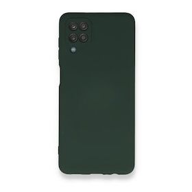 Newface Samsung Galaxy A12 Nano İçi Kadife Silikon Koyu Yeşil Cep Telefonu Kılıfı