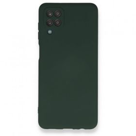 Newface Samsung Galaxy A12 Nano İçi Kadife Silikon Koyu Yeşil Cep Telefonu Kılıfı