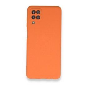 Newface Samsung Galaxy A12 Nano İçi Kadife Silikon Turuncu Cep Telefonu Kılıfı