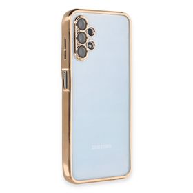 Newface Samsung Galaxy A13 4G Razer Lensli Silikon - Gold Kılıf