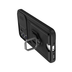 Newface Samsung Galaxy A14 4G Zuma Kartvizitli Yüzüklü Silikon - Siyah Kılıf