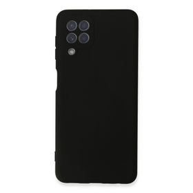 Newface Samsung Galaxy A22 Nano içi Kadife Silikon Siyah Cep Telefonu Kılıfı