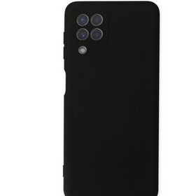 Newface Samsung Galaxy A22 Nano içi Kadife Silikon Siyah Cep Telefonu Kılıfı