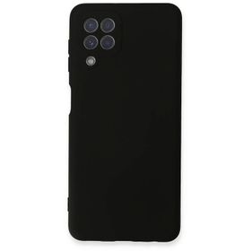Newface Samsung Galaxy A22 Nano içi Kadife Silikon Siyah Cep Telefonu Kılıfı