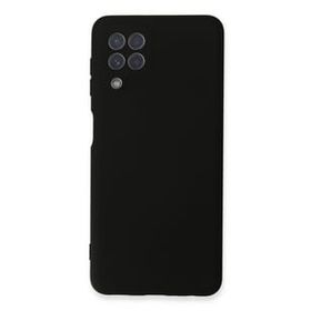Newface Samsung Galaxy A22 Nano içi Kadife Silikon Siyah Cep Telefonu Kılıfı